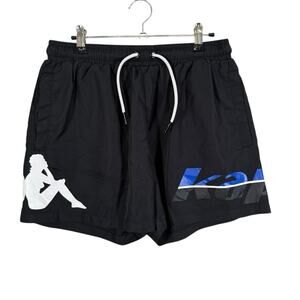 Kappa Swim Shorts Medium Black Logo Trunks Drawstring Athletic